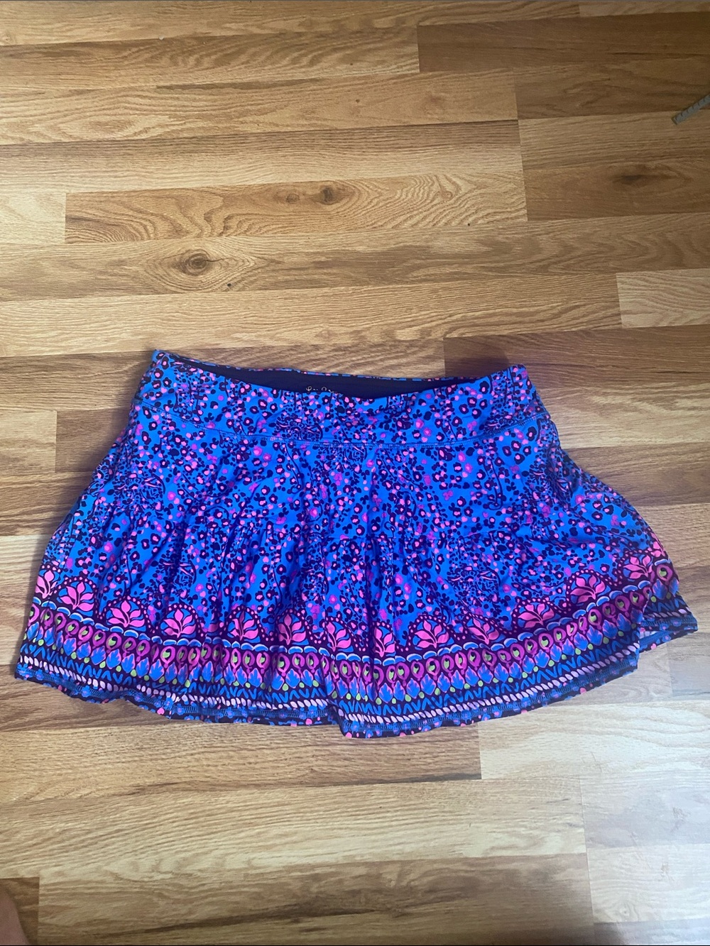 Lilly Pulitzer Blue and Pink Printed Circle Skirt